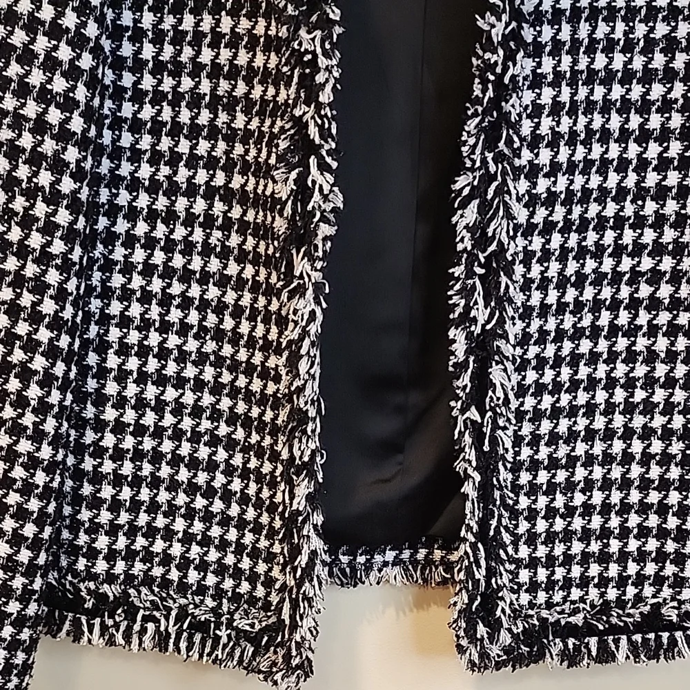 Kate Spade Black and White Houndstooth Blazer